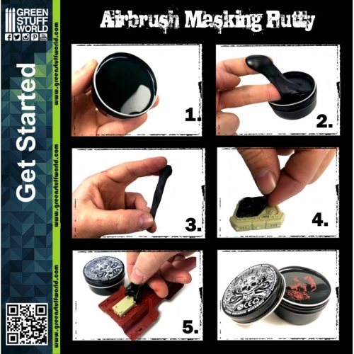 Preview: Green Stuff Maskierknete für Airbrush Masking Putty, 60gr. (GP 1L= 216,66€)